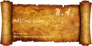 Méry Alex névjegykártya